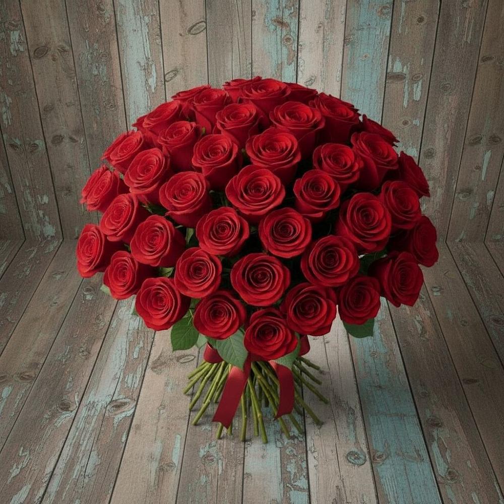 Букет 55 Красных роз Фридом в Новоалександровске