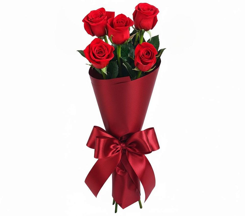 Букет 5 Красных роз Эдлесс Лав в Новоалександровске