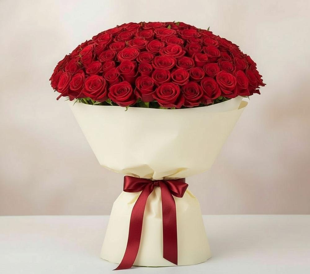 Букет 101 Красная роза Милано в Новоалександровске