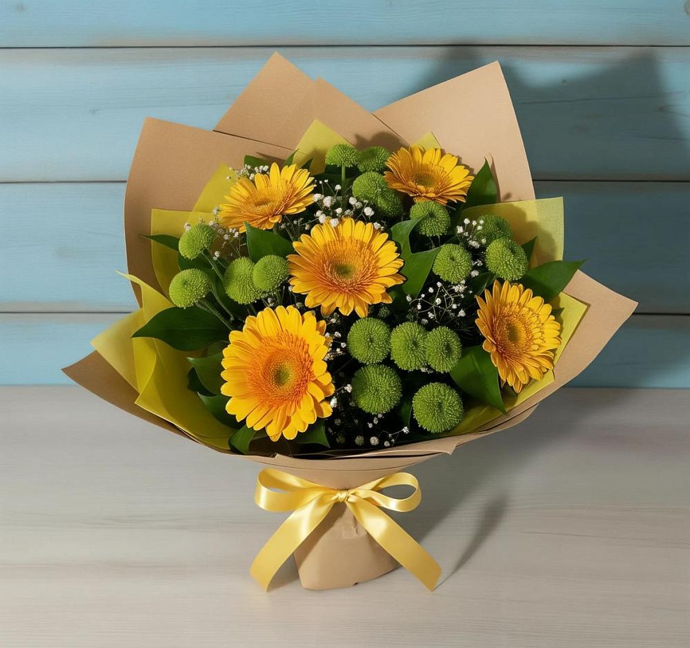 Букет цветов из: Герберы и Хризантемы в Новоалександровске