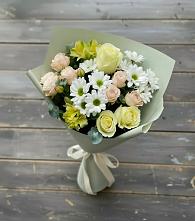 Букет цветов из:  Альстромерии, Розы и Хризантемы в Новоалександровске